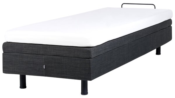 Elektricky polohovateľná posteľ tmavosivá polyester 80 x 200 cm diaľkové ovládanie nastaviteľná posteľ bez čela moderný štýl spálňa