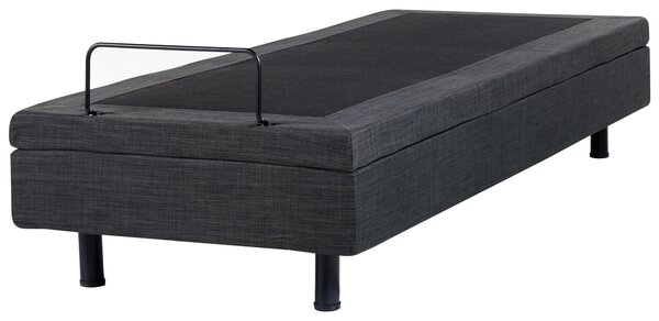 Elektricky polohovateľná posteľ tmavosivá polyester 80 x 200 cm diaľkové ovládanie nastaviteľná posteľ bez čela moderný štýl spálňa