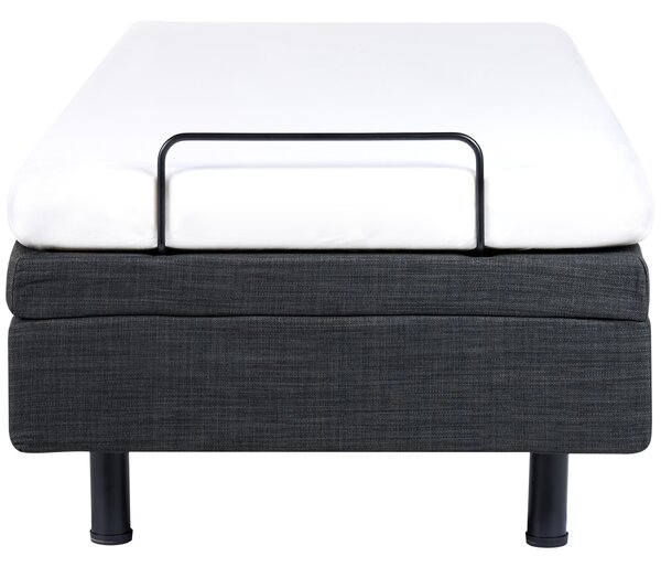 Elektricky polohovateľná posteľ tmavosivá polyester 80 x 200 cm diaľkové ovládanie nastaviteľná posteľ bez čela moderný štýl spálňa