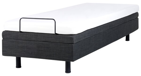 Elektricky polohovateľná posteľ tmavosivá polyester 80 x 200 cm diaľkové ovládanie nastaviteľná posteľ bez čela moderný štýl spálňa