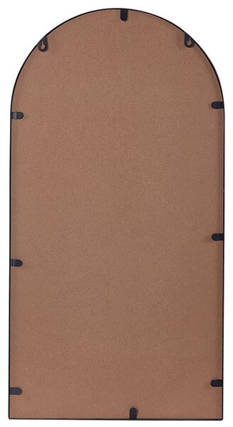 Nástenné zrkadlo s policou čierna medená 40 x 67 cm oválne závesné minimalistický dizajn