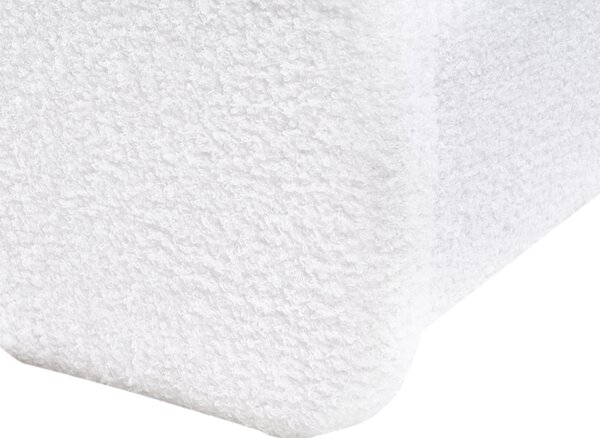 Posteľ krémová biela buklé čalúnenie 90 x 200 cm rám postele so zajačími uškami moderný štýl detská izba