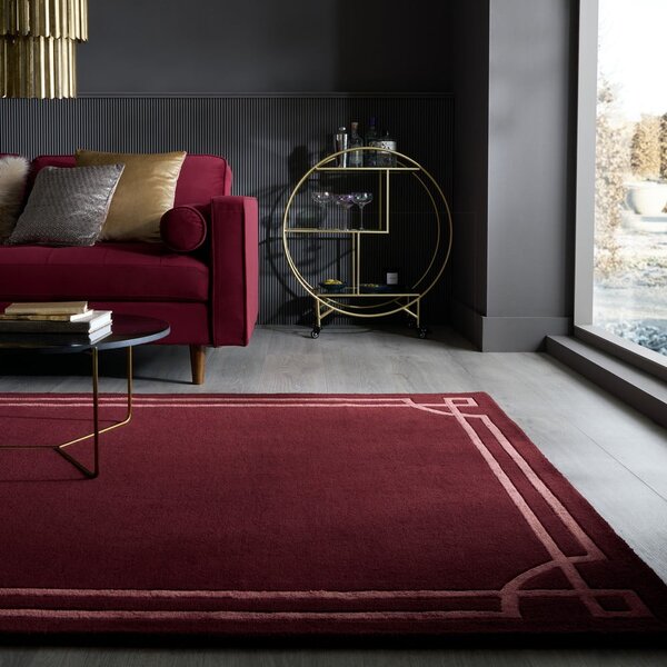 Vínový ručne tkaný vlnený koberec 200x290 cm Gatsby – Flair Rugs