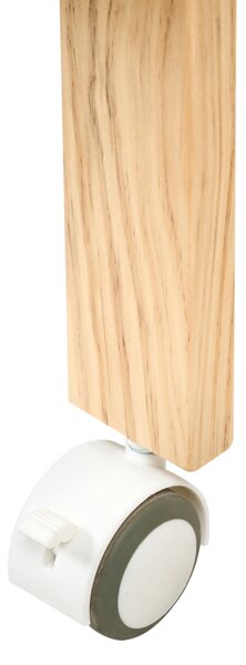 Detská postieľka svetlohnedá borovicové drevo 60 x 120 cm nastaviteľná výška štandardná veľkosť s kolieskami minimalistický štýl detská izba