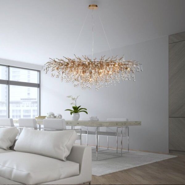 Paul Neuhaus 2031-11 - Luster na lanku ICICLE 15xG9/40W/230V 75x150 cm mosadz