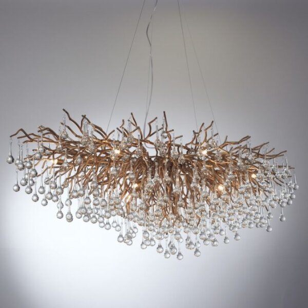 Paul Neuhaus 2031-11 - Luster na lanku ICICLE 15xG9/40W/230V 75x150 cm mosadz
