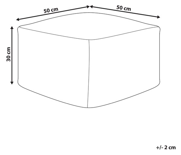 Záhradný puf biela čierna syntetický materiál 50 x 50 x 30 cm štvorcový tvar ručne tkaný podnožka taburet boho štýl exteriér