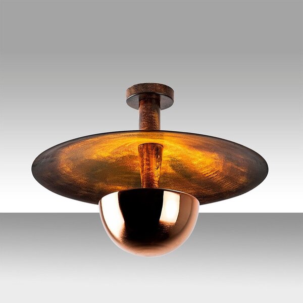 Stropné svietidlo v medenej farbe s kovovým tienidlom ø 48 cm Kurt – Opviq lights