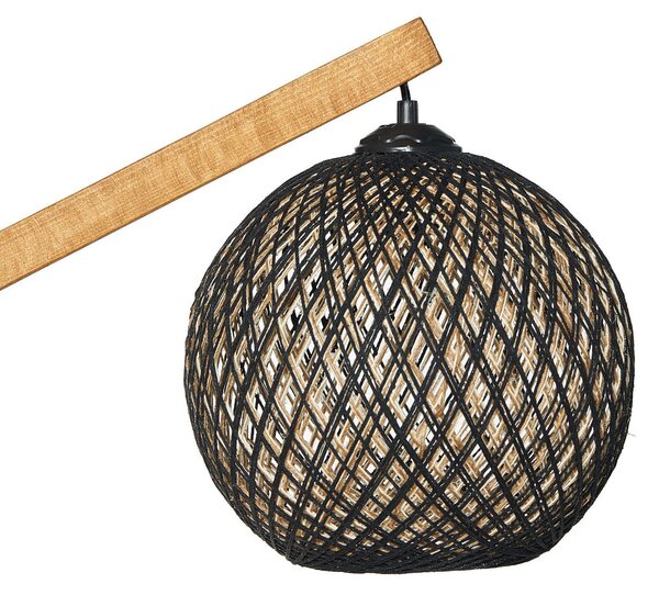 Opviq Stojacia lampa Beehive z masívu čierna/hnedá