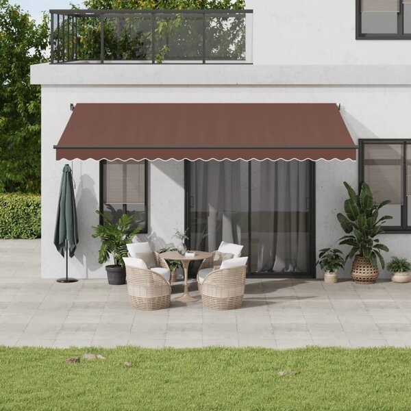 Maison Exclusive – Manuálna markíza, 5 x 3 m, hnedá, 100% polyester