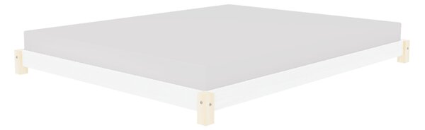 Benlemi Dizajnové dvojlôžko TATAMI v japonskom štýle Rozmer: 160 x 200 cm, Zvoľte farbu hranolov: Nelakovaná, Zvoľte farbu plôch: Biela