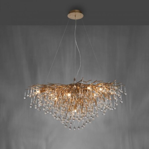 Paul Neuhaus 2192-11 - Luster na lanku ICICLE 10xG9/40W/230V 50x100 cm mosadz