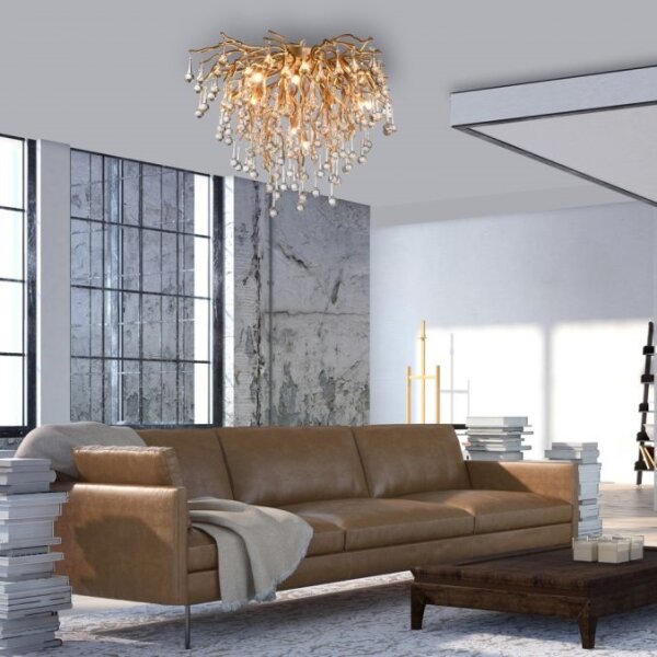 Paul Neuhaus 8091-11 - Prisadený luster ICICLE 9xG9/40W/230V pr. 50 cm mosadz