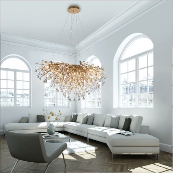 Paul Neuhaus 2192-11 - Luster na lanku ICICLE 10xG9/40W/230V 50x100 cm mosadz