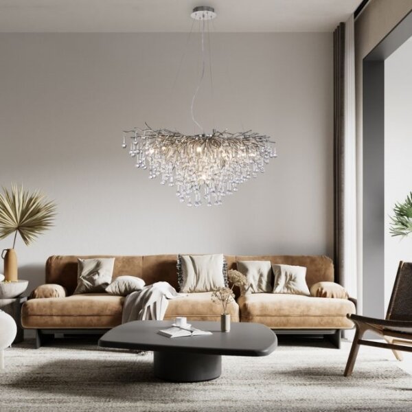 Paul Neuhaus 2192-55 - Luster na lanku ICICLE 10xG9/40W/230V 50x100 cm chróm