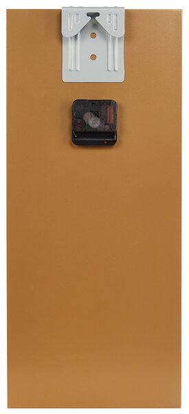 Nástenné hodiny zlaté železný rám 22 x 50 cm maľovaný povrch obdĺžnikový tvar minimalistický dizajn moderný štýl dekorácie obývačka spálňa