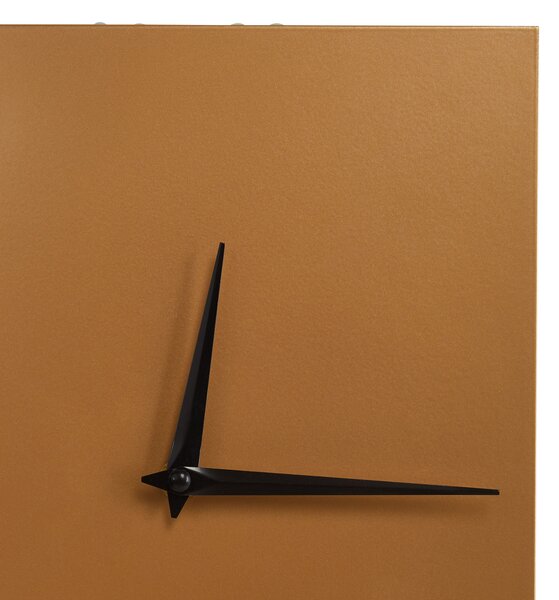 Nástenné hodiny zlaté železný rám 22 x 50 cm maľovaný povrch obdĺžnikový tvar minimalistický dizajn moderný štýl dekorácie obývačka spálňa