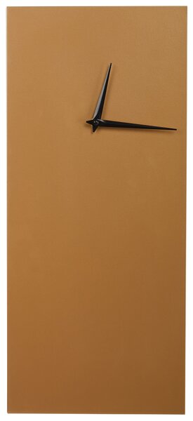 Nástenné hodiny zlaté železný rám 22 x 50 cm maľovaný povrch obdĺžnikový tvar minimalistický dizajn moderný štýl dekorácie obývačka spálňa
