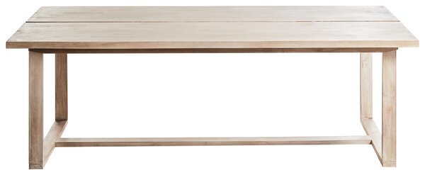 Záhradný jedálenský stôl svetlohnedý akáciové drevo 230 x 100 cm pre 6 osôb vonkajší obdĺžnikový rustikálny štýl