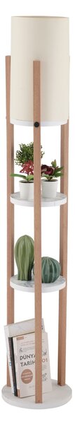 Opviq Stojacia lampa Nora II biela/dub prírodný