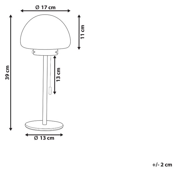 Stolná lampa ružový kovový podstavec biele sklenené tienidlo vypínač na šnúrke minimalistický štýl kancelária