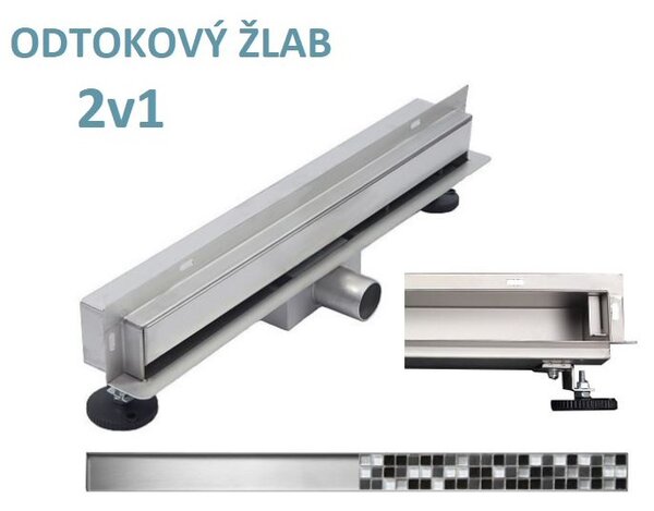 MAXMAX Sprchový žľab do steny NEO WALL 2v1 25-120 cm, 1030050