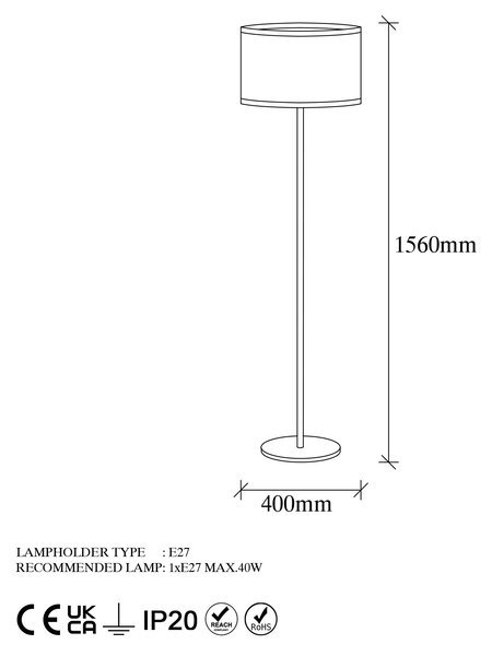 Opviq Stojacia lampa Way retro zlatá/béžová
