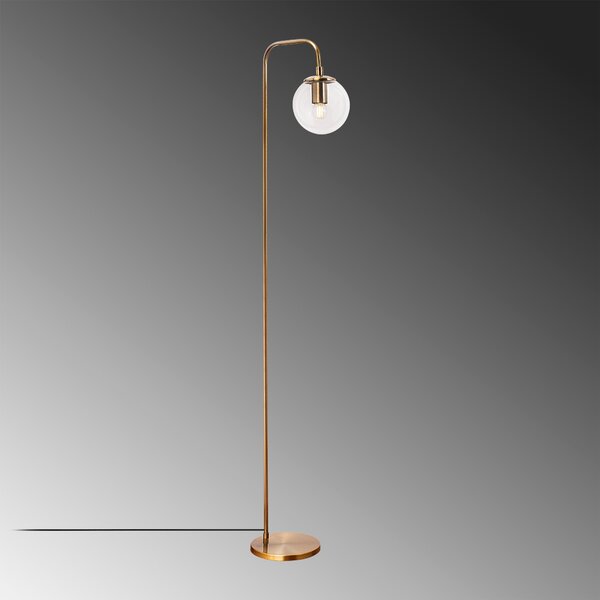 Opviq Stojacia lampa Viran retro zlatá/číra
