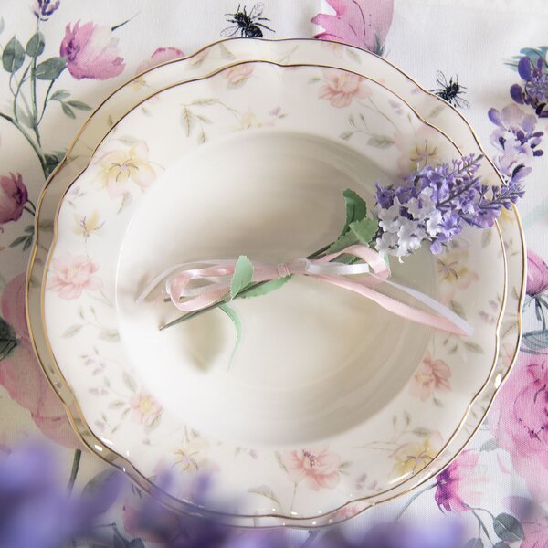 Jedálenský tanier Tea Wild Flower - Ø 26 * 2 cm - Clayre & Eef