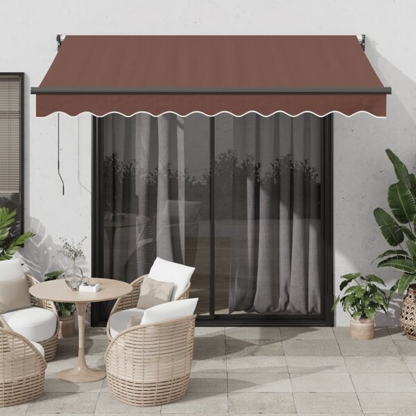 Maison Exclusive – Manuálna markíza, 3 x 2,5 m, hnedá, 100% polyester