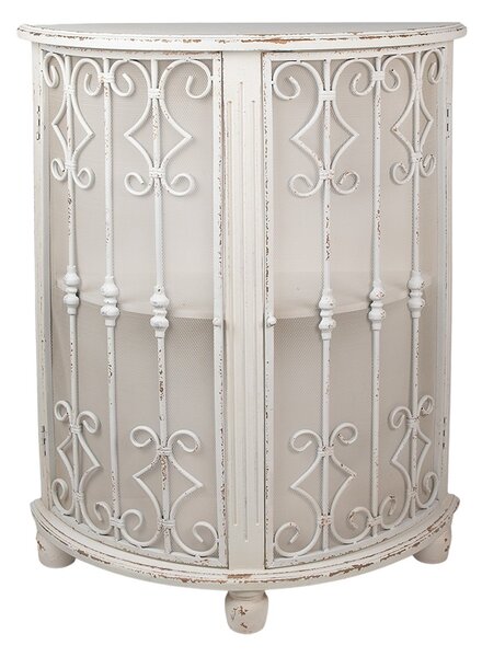 Krémová antik polguľatá drevená skrinka Kolun - 81*32*103 cm - Clayre & Eef