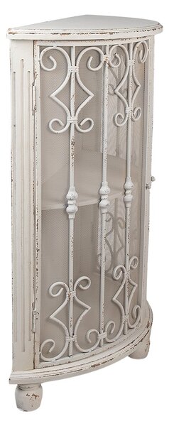 Krémová antik polguľatá drevená skrinka Kolun - 81*32*103 cm - Clayre & Eef
