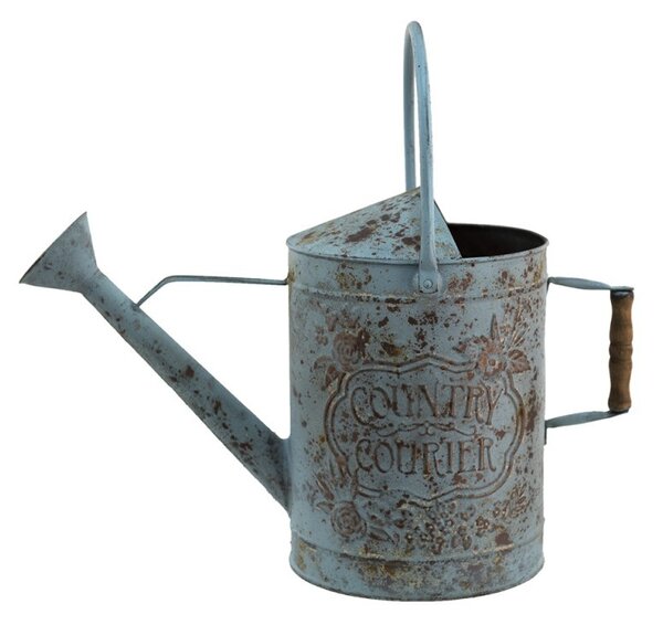 Modro-šedá dekoratívna plechová kanva Country Courier - 50*21*44 cm - Clayre & Eef