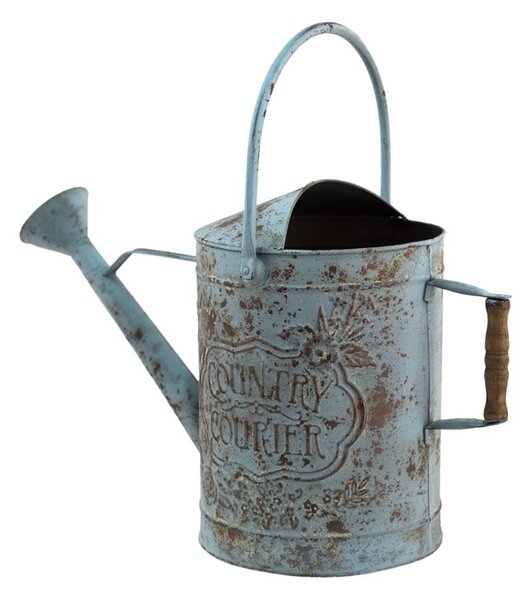 Modro-šedá dekoratívna plechová kanva Country Courier - 50*21*44 cm - Clayre & Eef