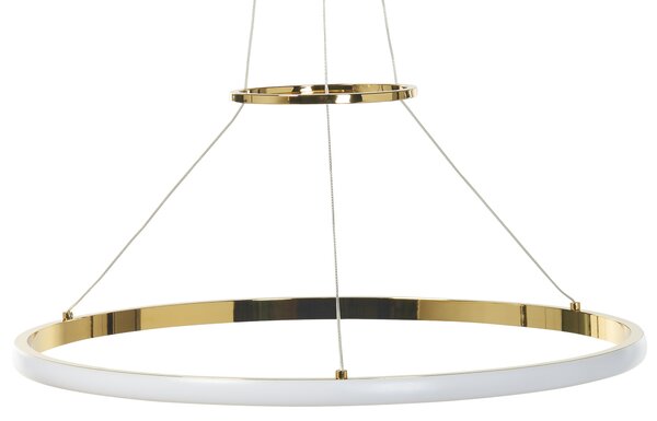Závesná lampa zlatá hliníková kovová s integrovaným LED svetlom okrúhla moderné glamour svietidlo