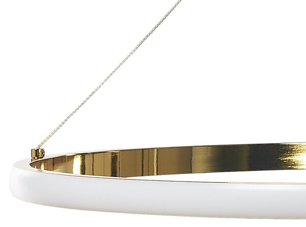 Závesná lampa zlatá hliníková kovová s integrovaným LED svetlom okrúhla moderné glamour svietidlo