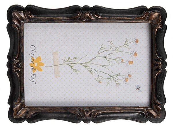 Čierný fotorámík s patinou - 14*2*19 cm / 10*15 cm - Clayre & Eef