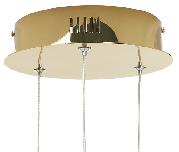 Závesná lampa zlatá hliníková kovová s integrovaným LED svetlom okrúhla moderné glamour svietidlo
