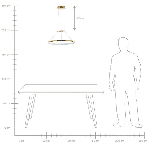 Závesná lampa zlatá hliníková kovová s integrovaným LED svetlom okrúhla moderné glamour svietidlo