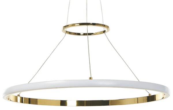Závesná lampa zlatá hliníková kovová s integrovaným LED svetlom okrúhla moderné glamour svietidlo