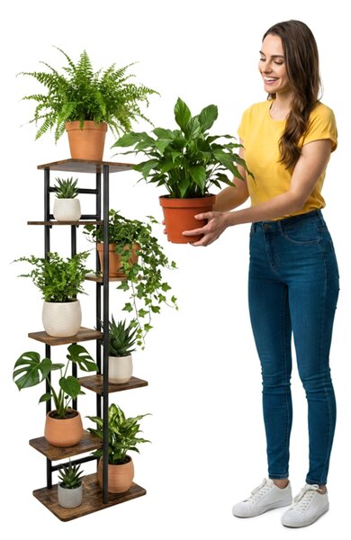 TZB Stojan na kvety Bastian 120 cm čierny/hnedý