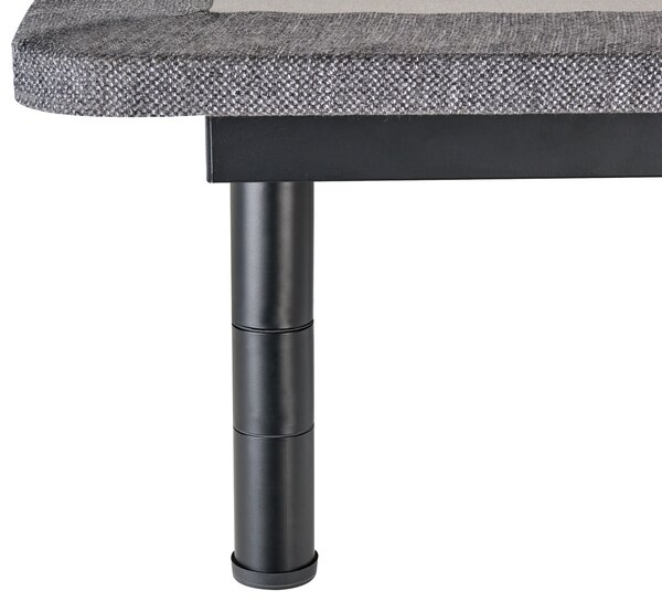 Elektricky nastaviteľný rošt postele sivý železo polyester 140 x 200 cm diaľkové ovládanie nastaviteľná výška nôh