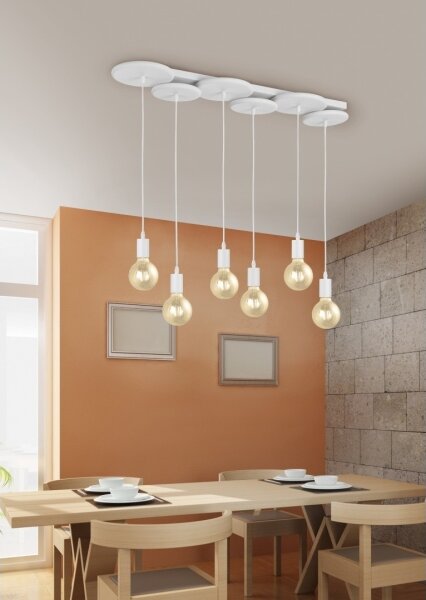 Trio - Luster na lanku DISCUS 6xE27/28W/230V biela