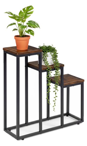 MODERNHOME Stojan na kvety EVELIN 67x51,5 cm hnedý/čierny