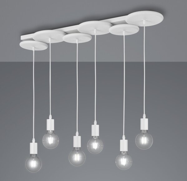Trio - Luster na lanku DISCUS 6xE27/28W/230V biela