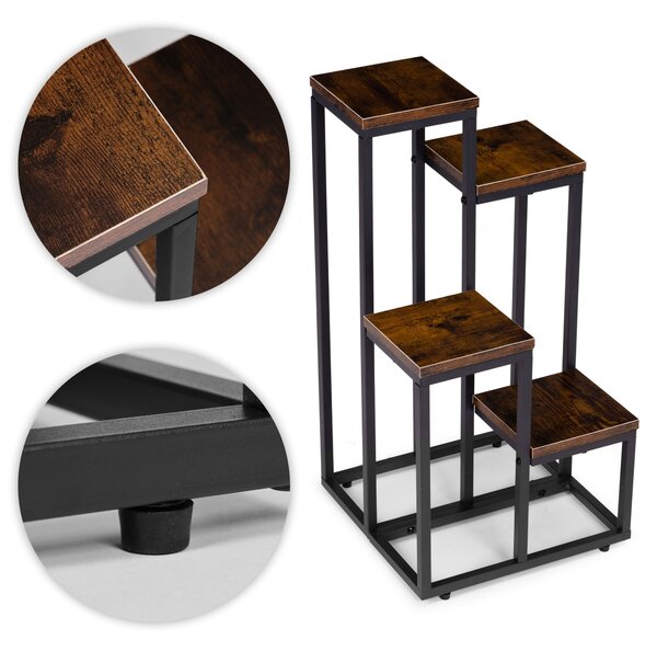 MODERNHOME Stojan na kvety EVELIN II 67x35 cm hnedý/čierny