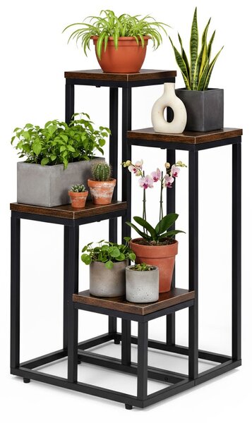 MODERNHOME Stojan na kvety EVELIN II 67x35 cm hnedý/čierny
