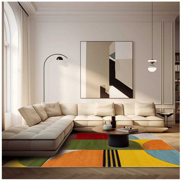 TA Zeleno-modrý geometrický koberec Atlanta A094A GREEN/L.BLUE ATLANTA FMM Rozmer: 120x170 cm