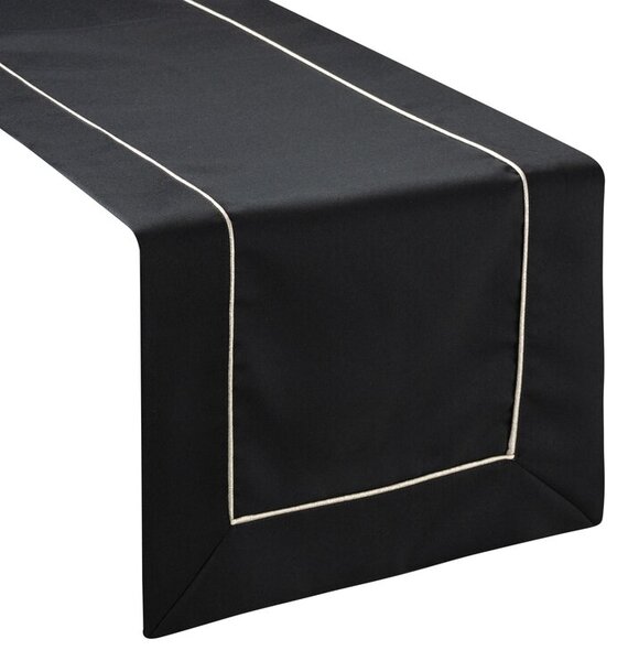 Dekorstudio Elegantný čierny behúň na stôl DORITA so striebornou lemovkou Rozmer behúňa (šírka x dĺžka): 40x140cm