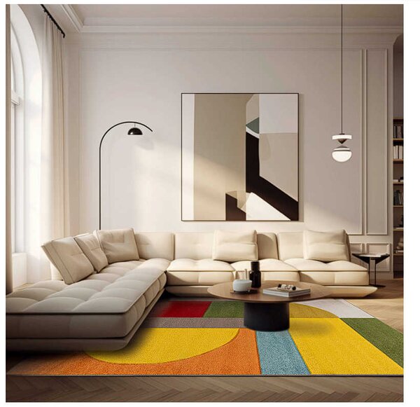 TA Žlto-zelený geometrický koberec Atlanta A096A C.YELLOW/GREEN ATLANTA FMM Rozmer: 120x170 cm